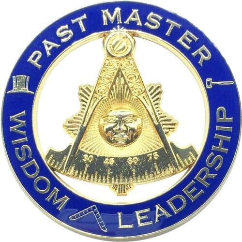 3" Masonic Car Emblem Gold Masons Blue Past Master Auto Truck Motorcycle Decal Sticker Badge With Red Adhesive