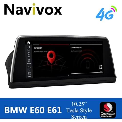 Navivox Qualcomm 10.25" Vertical stand-up Monitor Car GPS Radio For BMW 5 Series E60 CCC CIC Carplay SWC