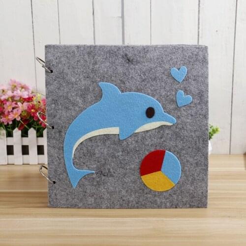 2021 New Style Plush Cover Applique Cartoon Self-adhesive Diy Handmade Photo Albums Scrapbook Family &Baby Growth Album Photos