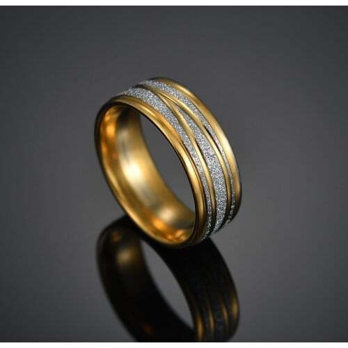 Titanium Steel Lovers Couple Rings Gold Wave Pattern Wedding Promise Ring For Men Women Engagement Jewelry Gothic bague femme