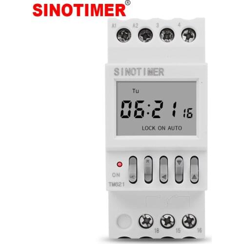 SINOTIMER Din Rail 7 Days Weekly Schedule Programmable Digital Timer Switch 220V AC 16A Time Relay with Countdown Clock Control