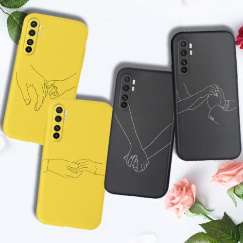 Simple Line Hand Case For Xiaomi Mi Note 10 Pro Lite Mi Note10 Lite Case Cover Silicone Matte Yellow Bumper Love Marry
