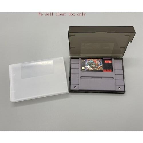 20PCS US version Clear Plastic Game Cartridge Case Dust Cover for SNES game card dedicated transparent storage collection box