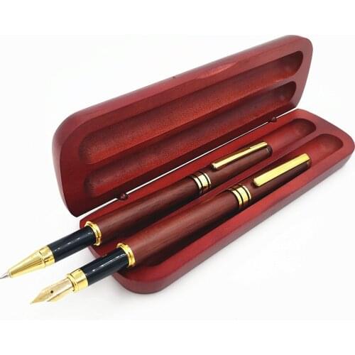 Redwood Wooden Pen with Pen Box Holiday Gifts Wood Fountain Pen Gift Student Pen Stationery Supplies Small Business Supplies