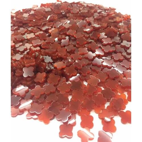 Sardafu Wholesale AAAAA grade 8*8mm-22*22mm Four Leaf Clover Natural Red Agate