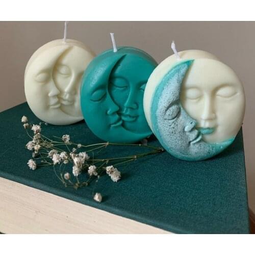 Sun Moon Face Silicone Non-Stick Mold Soap Mold DIY Craft Art Silicone Soap Mold Craft Mold Candle Mold