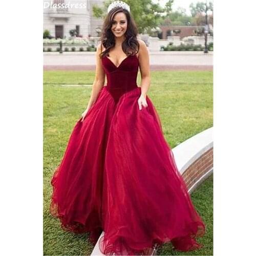 Sexy Wine Red Prom Dresses Tulle Strapless V-neck Simple A-line Ball Fluffy Gown Quinceanera Party Evening Dress вечерние платья
