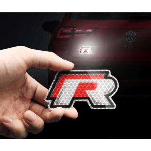 TECKZOOM Car Reflector Warning Sticker Film Car Logo Reflective Sticker