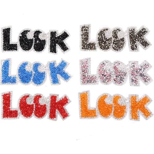 ZOTOONE Iron on Letters Rhinestiones Patches for Clothing Embroidered Applique DIY Look Heat Transfer Patch Sticker on Jackets G