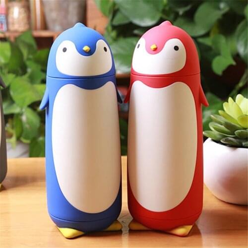 Cute Penguin Stainless Steel Thermos Cup Vacuum Flasks Cartoon Portable Thermal Insulated Mug Children Drinking Bottle Gifts