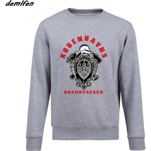 Spring autumn Casual Men Fleece Hoodie New DENMARK Firefighter Fire Department Kobenhavns Brandvaesen Sweatshirt Coat Tops