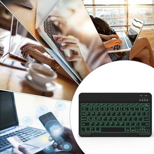 Ultra-thin LED Backlit Wireless Bluetooth Tablet Keyboard With Gap And Character Light Transmission for Android Windows Tablet