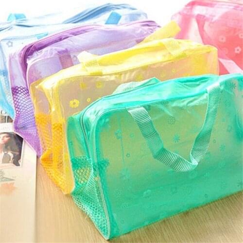 Waterproof swimming bag womens handbag transparent PVC plastic swimming pool beach cosmetic bag toiletries storage bag