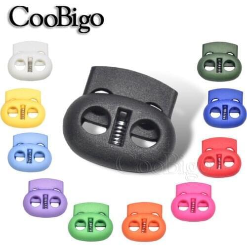 25pcs Mixed Colorful 5mm Hole Plastic Stopper Cord Lock Bean Toggle Clip Apparel Shoelace Sportswear Cord Lanyard Parts