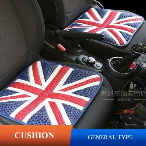 1Pcs Union Jack Front/Rear Car Seat Cushion Breathable Ice Silk Car Styling For BMW mini cooper Clubman Countryman Paceman