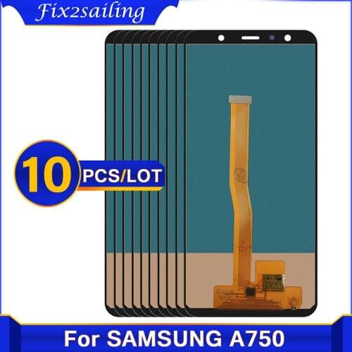 10PCS Test A750 LCD For Samsung Galaxy A7 2018 TFT Incell LCD SM-A750F A750F A750 Display Touch Screen Digitizer Replacement