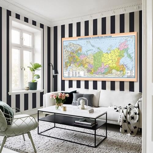 225*150cm Political Map of The Russia with Details Large Poster Non-woven Canvas Painting Home Decor School Supplies In Russian