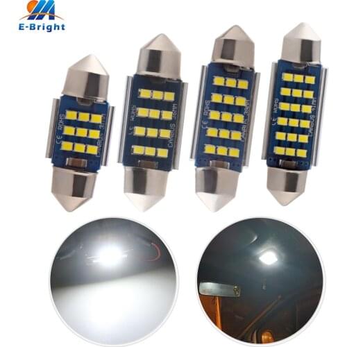 100pcs DC 12V 24V 2016 LED 9 12 15 18 SMD 31mm 36mm 39mm 41mm C5W Festoon Bulb Vanity Mirror Dome Auto Interior Lamp White 6500K