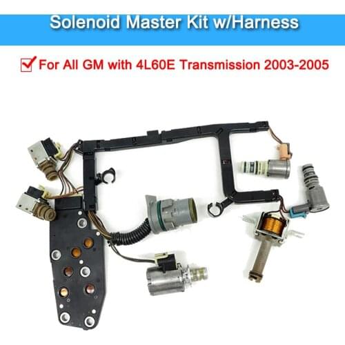 7Pcs/set 4L60E 4L65E Transmission Solenoid Kit W/Harness For 2003-2005 (99140)