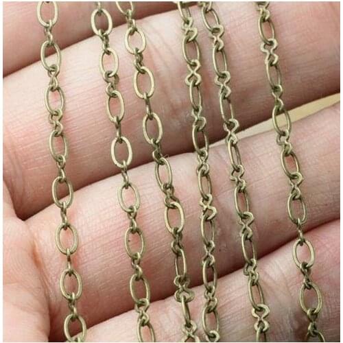 Free shipping!!!! 100m/lot Bronze Tone Copper Figure Eight Chains 2.5x1.5mm
