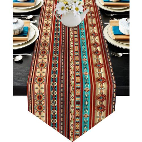 Bohemian Art Geometric Graphics Modern Table Runner Wedding For Party Event Home Decoration Table Cover Mat Decor Accessories