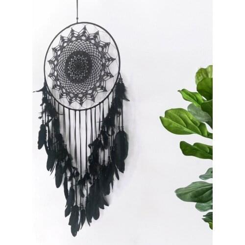 Large Size Black Dream Catchers Vintage Rustic Home Decor Ornaments Wall Hanging Dreamcatcher Bedding Christmas Room Decoration