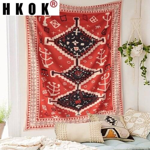 HKOK Witchcraft Tarot Tapestry Wall Hanging Carpet Beach Towel Background Cloth Blanket Yoga Mats Art Bedroom Dorm Home Decor
