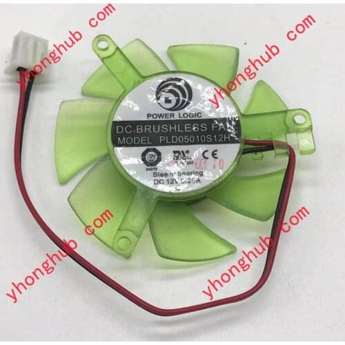Power Logic PLD05010S12H DC 12V 0.20A Dia. 45mm C.T.C 39mm 2-Wire Server Cooling Fan
