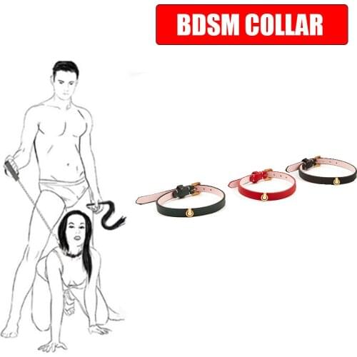Best Bdsm Choker BDSM Leather Collar Bondage Metal slave Genuine Collar Sexy Toys For Women Couples Cosplay Adult Game Product