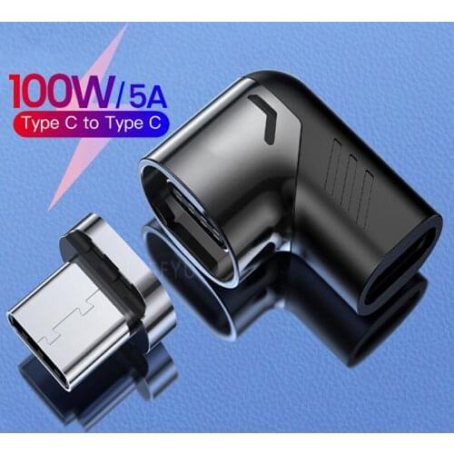 5A PD 100W Magnetic Type C Adapter For MacBook Pro USB C To USB Type C QC4.0 3.0 Fast Charging Data Transmission Connector Plug