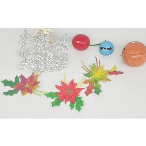Handmade metal cutters, Christmas flower cutting template, handcrafted paper cutting mold, blade drilling templates