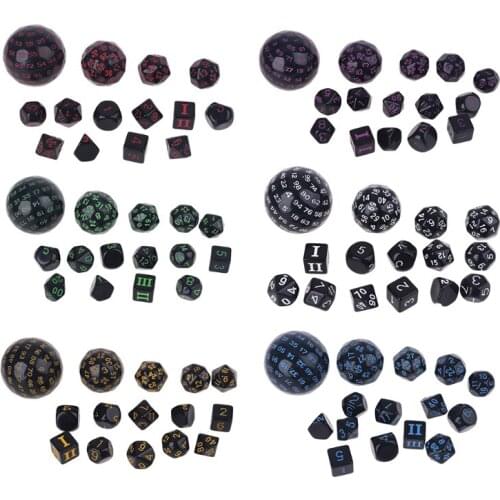 Multiple Sides Combinations Dice Spherical Square Acrylic Dice for Table Board Role Playing Game Bar Pub Club Party N0PC