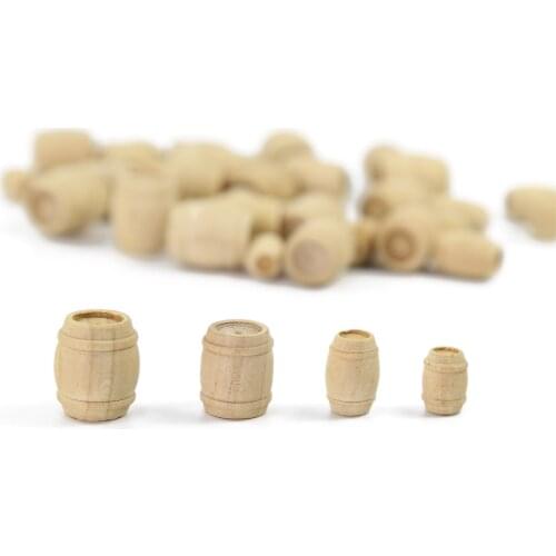 MT001 50pcs Model Railway Trains HO OO Scale 1:87 Wooden Wine Barrels Cask Bucket