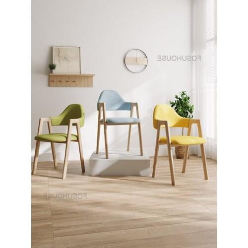 Dining Table Chair Fashion Modern Simple Restaurant Nordic Style Dining Chair Adult Household Stool Iron Nordic Armchair