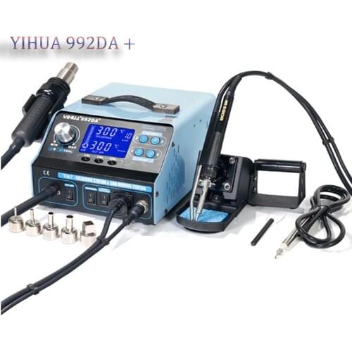 YIHUA 992DA+ BGA Soldering Station Repair Board Rework Station Soldering With Hot Air gun Soldering Iron Smoke Vacuum 110V/220V
