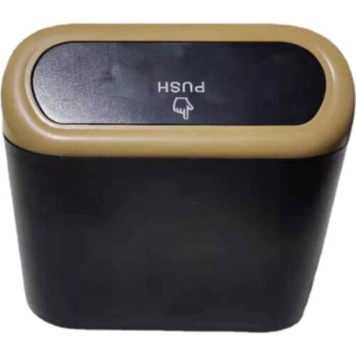 Car Hanging Pressing Type Trash Bin Rubbish Case Mini Storage Box Vehicle Tool