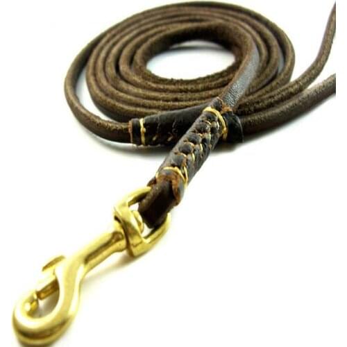 Slip Dog Leashes Lead Real Leather Rope for Small Dogs Puppies Beagle Patrol Training Rope Pet Accessory 160cm Long