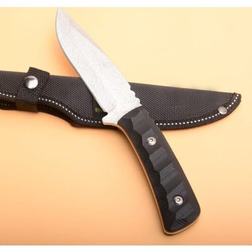 Rose Deer Tactical Survial Self-Defense Straight Knife ABS Handle Fixed Blade Knife for Climbing, Riding, Camping