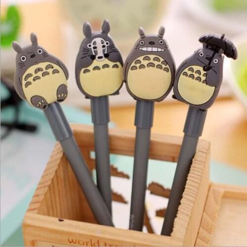 4PCS/0.5mm Kawaii Cute Cartoon Totoro Creative Black Gel Ink Pen Office And School Stationery Supplies Novelty Gifts