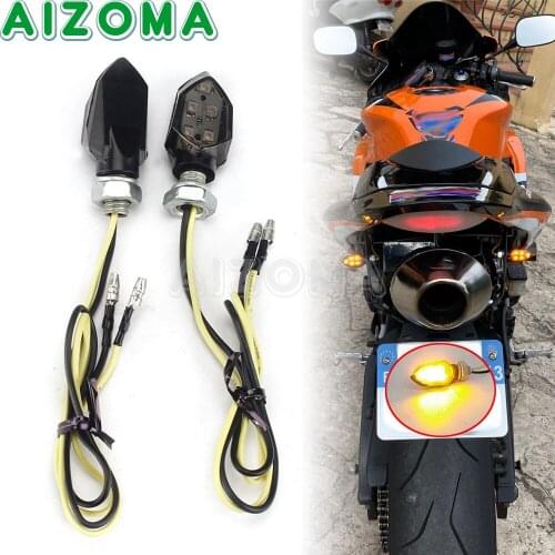12V Emark Motorcycle LED Turn Signal Light Amber Flashing Blinker Indicator Tail Light For Suzuki Honda BMW Dirt Bike Cafe Racer