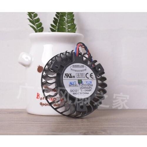 Original T127015DM DC12V 0.15A Equilateral Hole Spacing 39MM Three-Wire Display Card Fan
