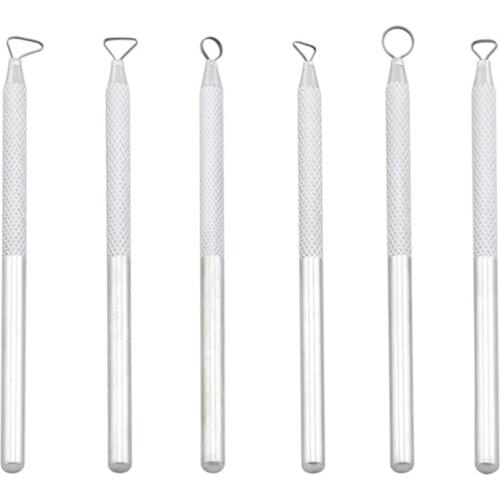 High Quality Pack of 6 Aluminum Pottery Clay Sculpture Ceramic Handled Hand Crafts Tools Clay Knife