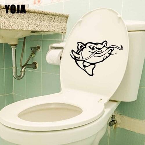 YOJA 24.1X16.2CM Bedroom Wall Decal Catfish Fish Sea Cartoon Ocean Toilet Sticker Home Decor T5-0372