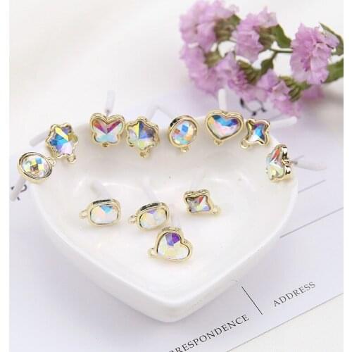 10pcs New Design Fashion Jewelry heart-shaped Geometric Earrings Stars Clover Stud Earrings For Women Diy Jewelry Accessories