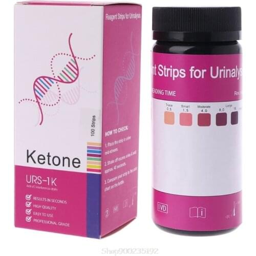100 100 Strips/Set Ketone Test Strips Urine Tester Reagent Strip Anti-VC Test-Atkins Diet Weight Loss Analyze Analysis Urinary
