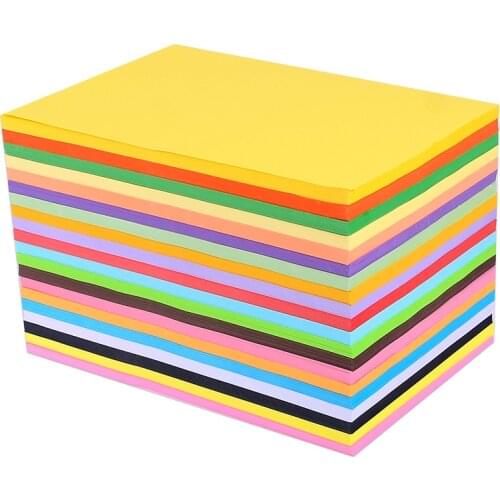 100pcs/lot A4 Colorful Printing Paper 70g Children DIY Handmade Origami Craft Paper Thick Paperboard Cardboard
