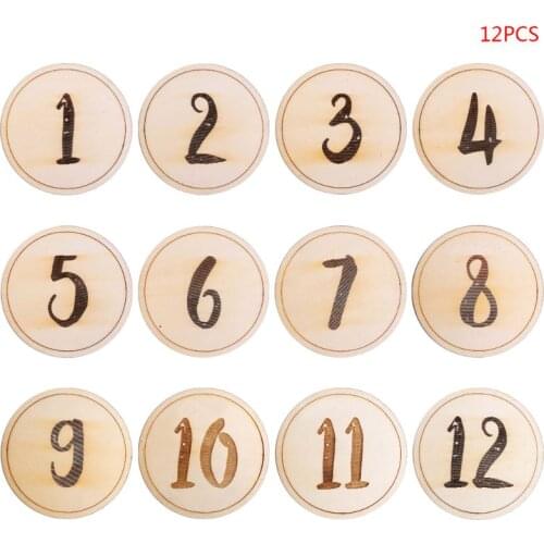 12 Pcs/set Baby Kids Milestone Card Round Shape Numbers Infants Newborn Shower Gift Photo Prop Unisex