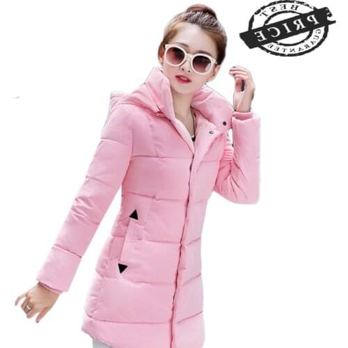 2021 Medium Long Slim Down Cotton Parkas Jacket Coat Female Suit Warm Hooded Womens Winter Jackets And Coats WUJ0a6a