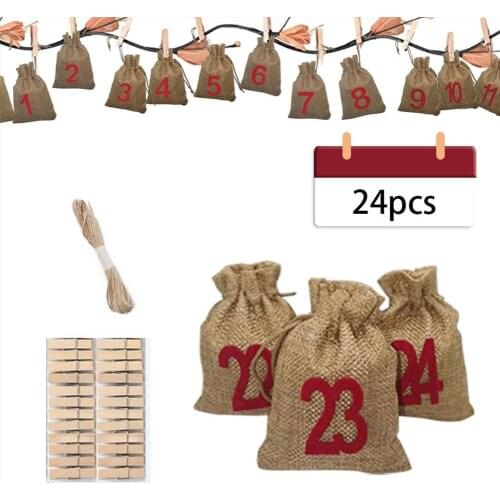 24Pcs/lot Multifuntion Christmas Paper Bag Festival gift bags Christmas Party Supplies For Event Party Navidad 2020 New Year