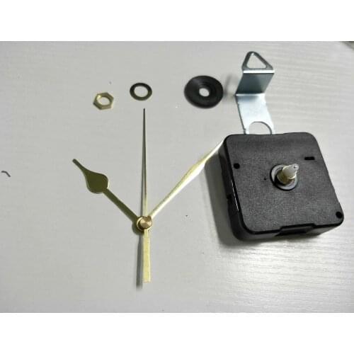 50sets Fashion Wall Clock Movement Motor with gold color hands hour minute second Clock Motor free gifts of hooks